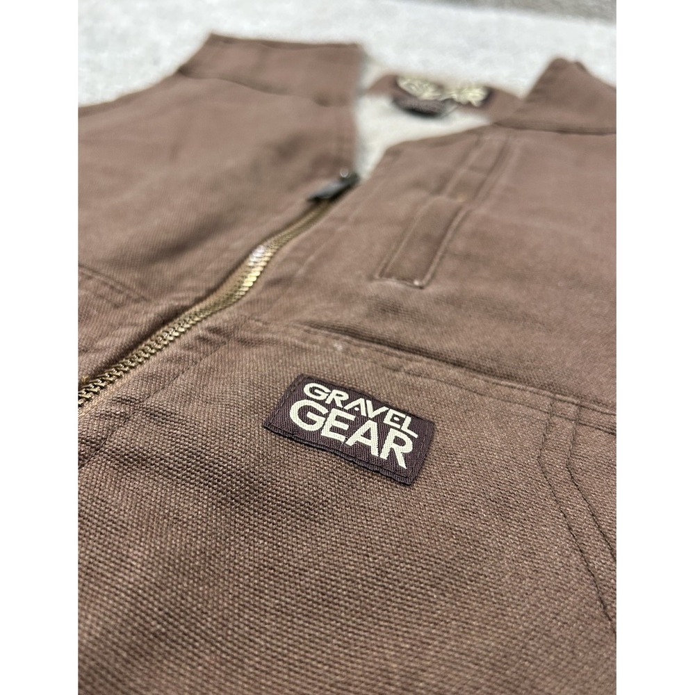 Gravel Gear Sherpa Lined Duck‎ Vest Dark Brown Medium Workwear